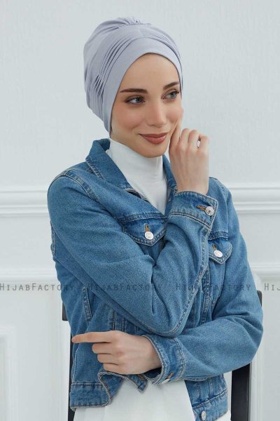 Linda - Lysegrå Bomull Turban