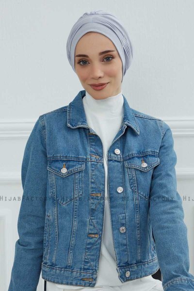 Linda - Lysegrå Bomull Turban