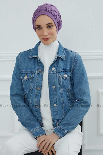Linda - Violet Bomull Turban