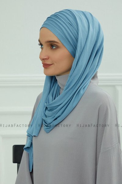 Rebecca - Sky Blue Bomull Turban