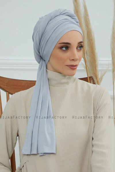 Rebecca - Lysegrå Bomull Turban