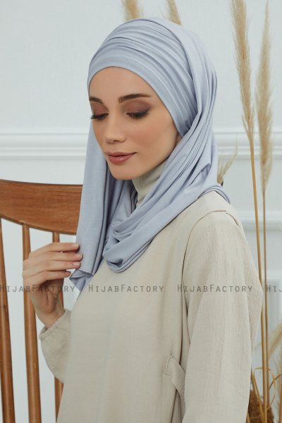 Rebecca - Lysegrå Bomull Turban