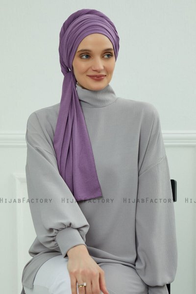 Rebecca - Violet Bomull Turban