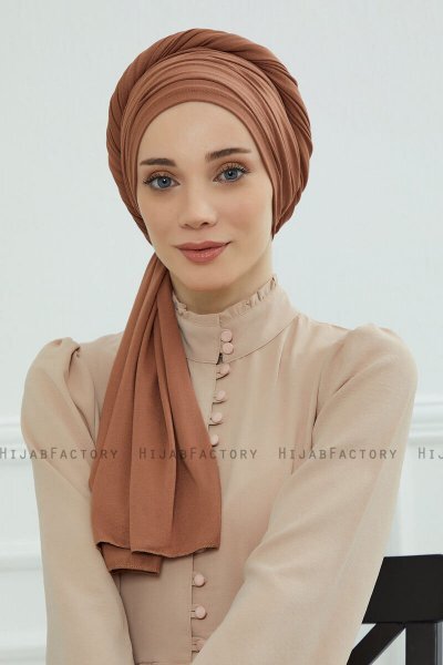 Rebecca - Caramel Bomull Turban
