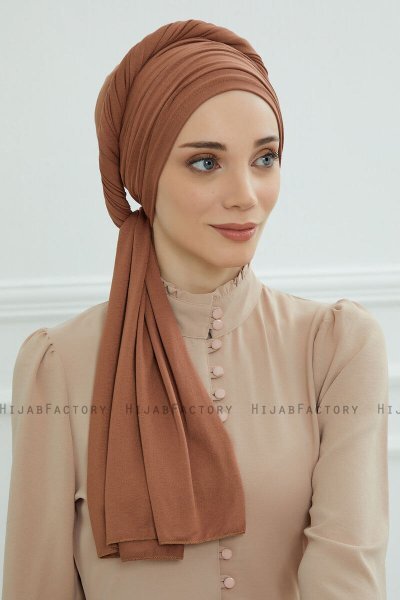Rebecca - Caramel Bomull Turban