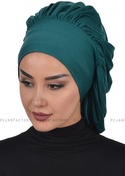 Isabella - Mørk Grønn Bomull Turban - Ayse Turban