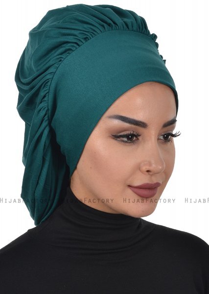 Isabella - Mørk Grønn Bomull Turban - Ayse Turban