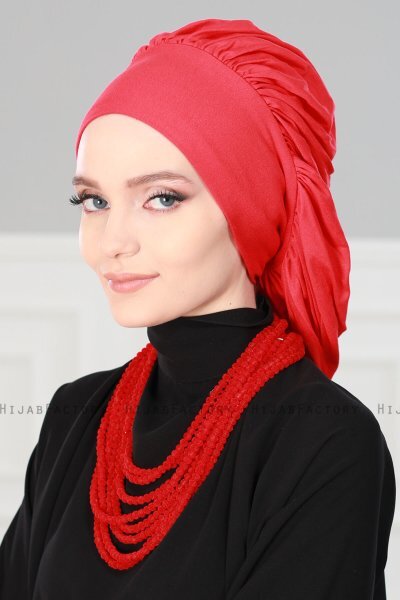 Isabella - Rød Bomull Turban - Ayse Turban