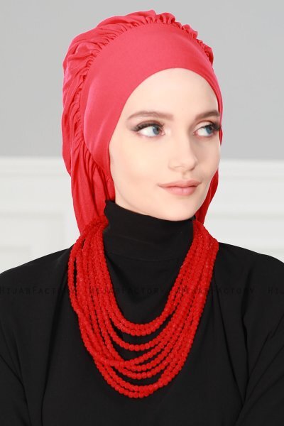 Isabella - Rød Bomull Turban - Ayse Turban