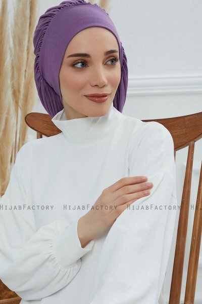 Isabella - Violet Bomull Turban