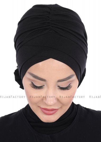 Elisabeth - Svart Bomull Turban