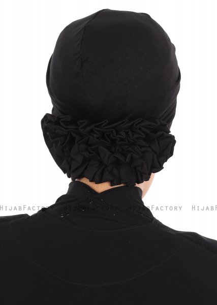 Elisabeth - Svart Bomull Turban