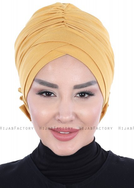 Elisabeth - Sennepsgul Bomull Turban