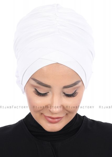 Elisabeth - Hvit Bomull Turban