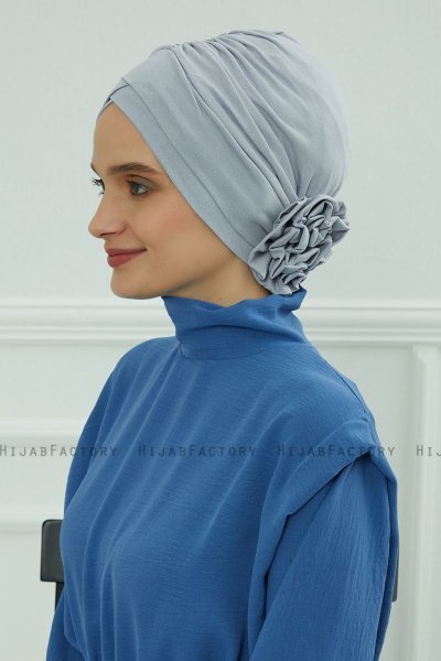Elisabeth - Lysegrå Bomull Turban