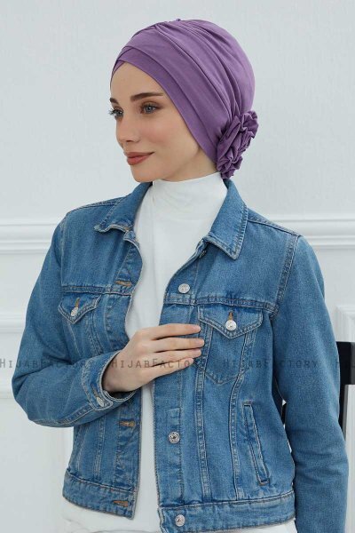 Elisabeth - Violet Bomull Turban