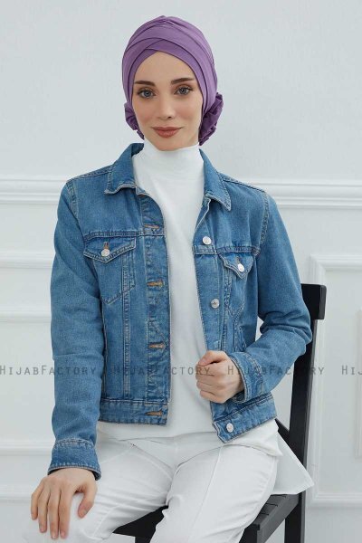 Elisabeth - Violet Bomull Turban