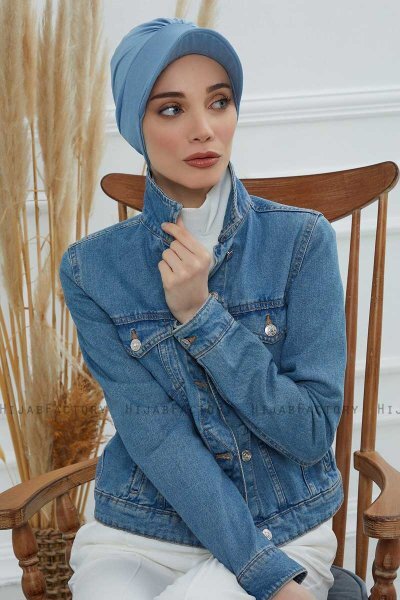 Sandra - Sky Blue Bomull Turban