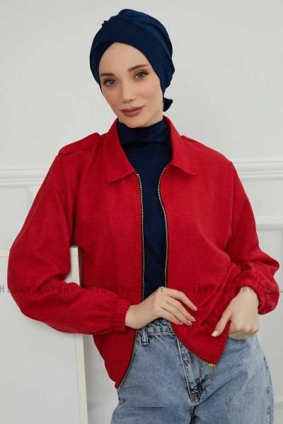 Ellie - Marineblå Bomull Turban