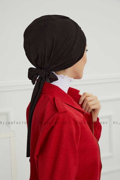 Ellie - Svart Bomull Turban