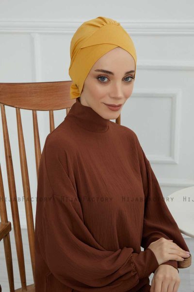 Ellie - Sennepsgul Bomull Turban