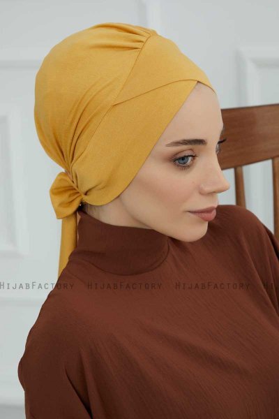 Ellie - Sennepsgul Bomull Turban
