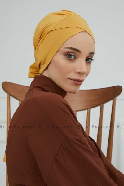 Ellie - Sennepsgul Bomull Turban