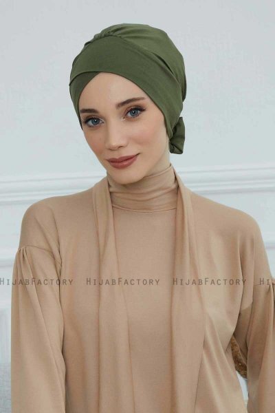 Ellie - KhakiBomull Turban