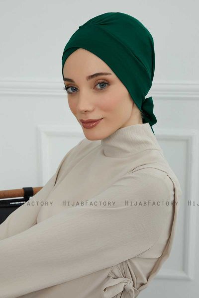 Ellie - Mørk Grønn Bomull Turban