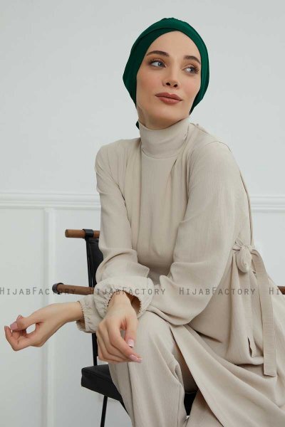 Ellie - Mørk Grønn Bomull Turban