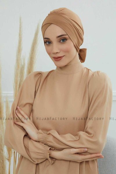 Ellie - Lysebrun Bomull Turban