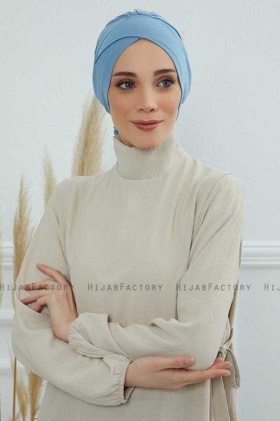 Ellie - Sky Blue Bomull Turban
