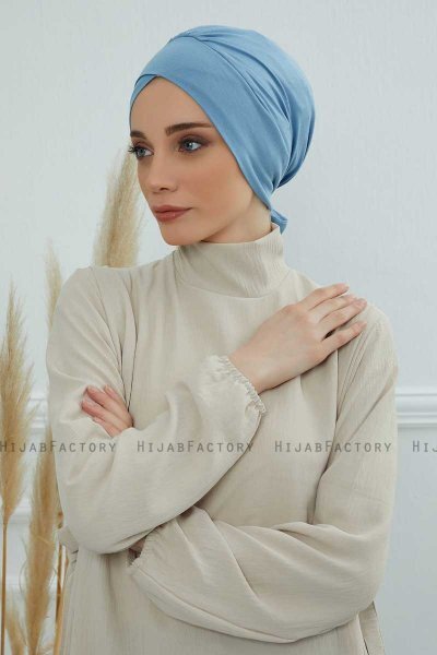 Ellie - Sky Blue Bomull Turban