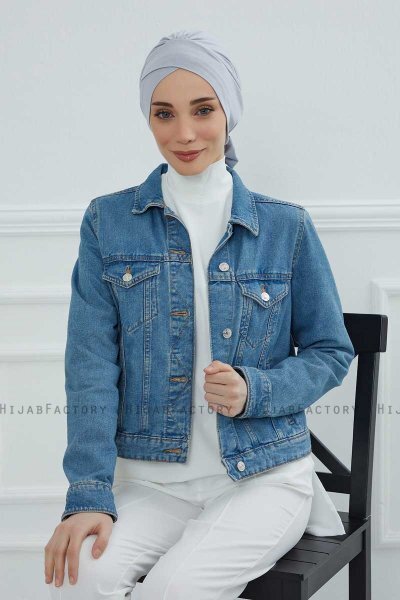 Ellie - Lysegrå Bomull Turban