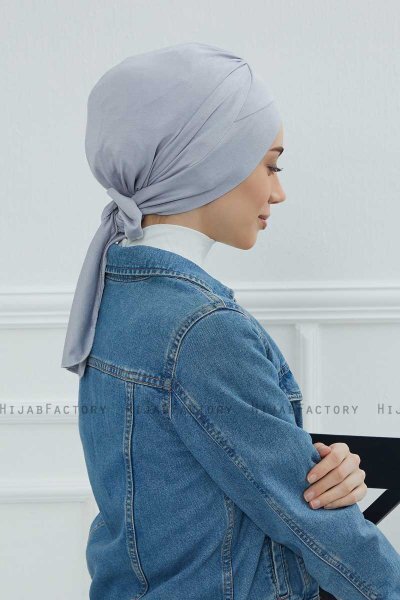 Ellie - Lysegrå Bomull Turban