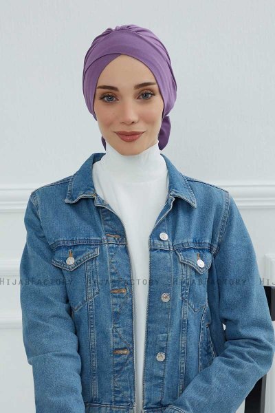 Ellie - Violet Bomull Turban