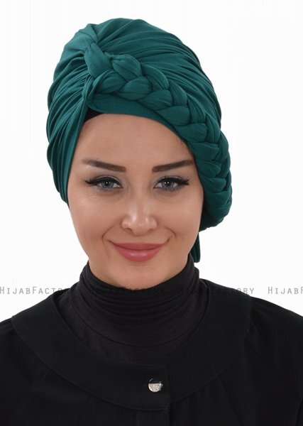 Theresa - Mørk Grønn Bomull Turban - Ayse Turban