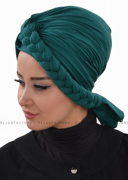 Theresa - Mørk Grønn Bomull Turban - Ayse Turban