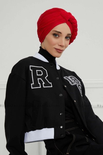 Theresa - Rød Bomull Turban - Ayse Turban