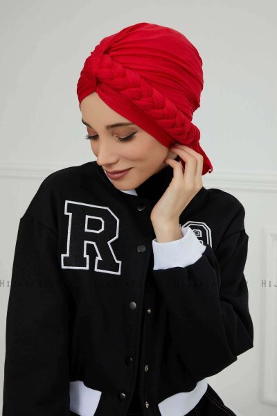 Theresa - Rød Bomull Turban - Ayse Turban