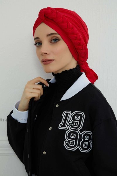 Theresa - Rød Bomull Turban - Ayse Turban
