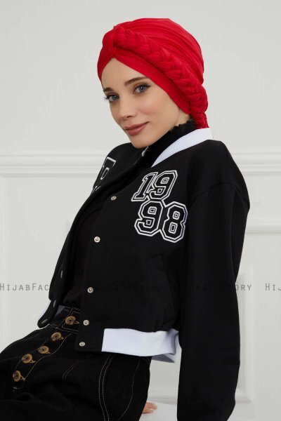 Theresa - Rød Bomull Turban - Ayse Turban