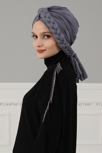 Theresa - Grå Bomull Turban - Ayse Turban