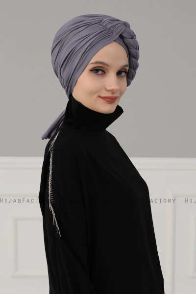 Theresa - Grå Bomull Turban - Ayse Turban