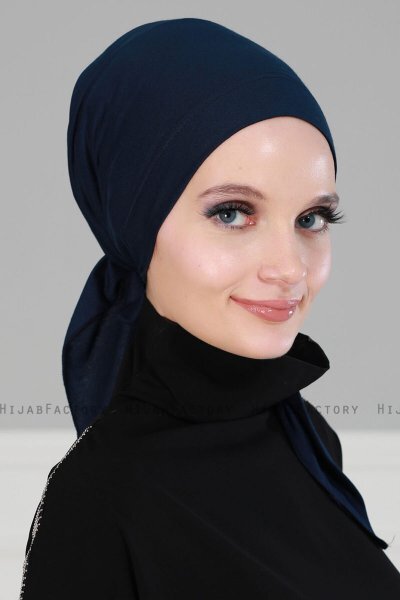 Felicia - Marineblå Bomull Turban
