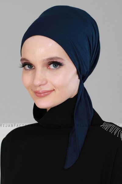 Felicia - Marineblå Bomull Turban