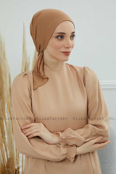 Felicia - Lysebrun Bomull Turban