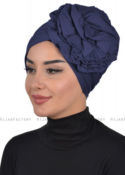 Kerstin - Marineblå Bomull Turban - Ayse Turban