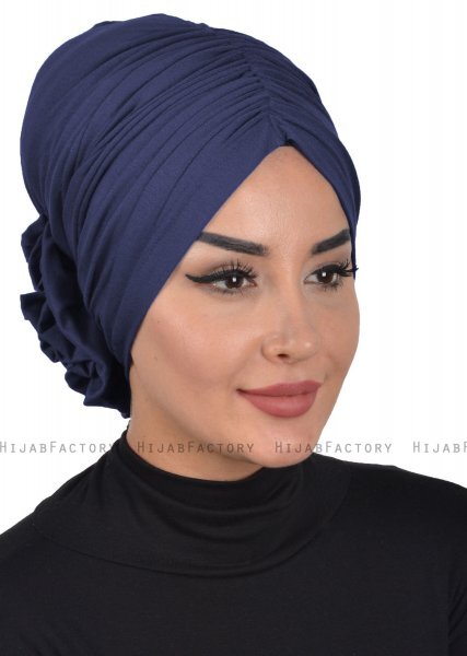 Kerstin - Marineblå Bomull Turban - Ayse Turban