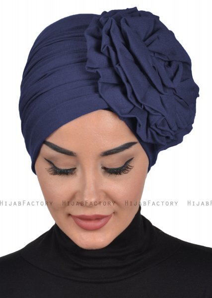 Kerstin - Marineblå Bomull Turban - Ayse Turban